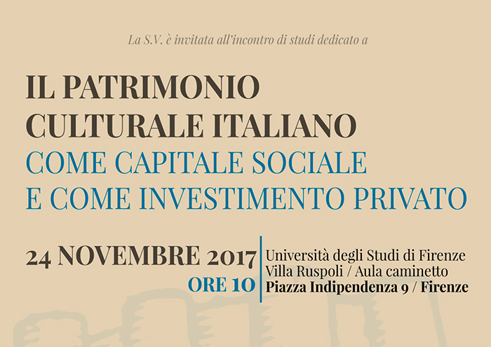Il patrimonio culturale italiano come capitale sociale e come investimento privato